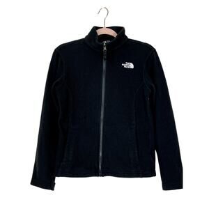 The North Face Childrens Girls Black Fleece Zip Up Long Sleeve Jacket Size L